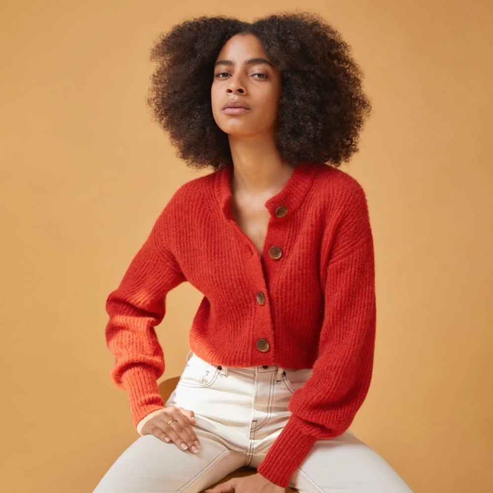 Everlane Cropped Alpaca Cardigan
